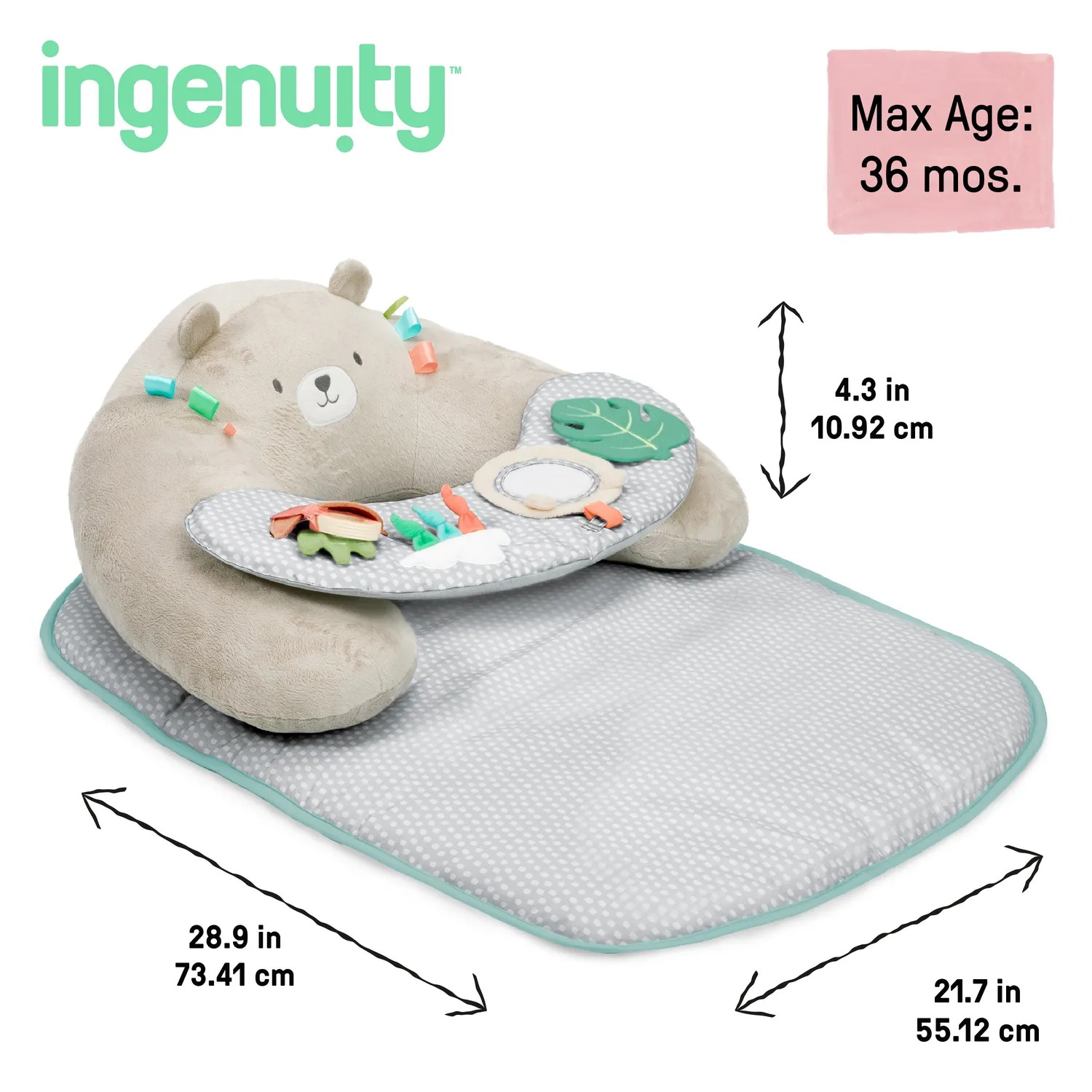 Ingenuity Cozy Prop 4-in-1 Spielmatte Nate Bär stützend