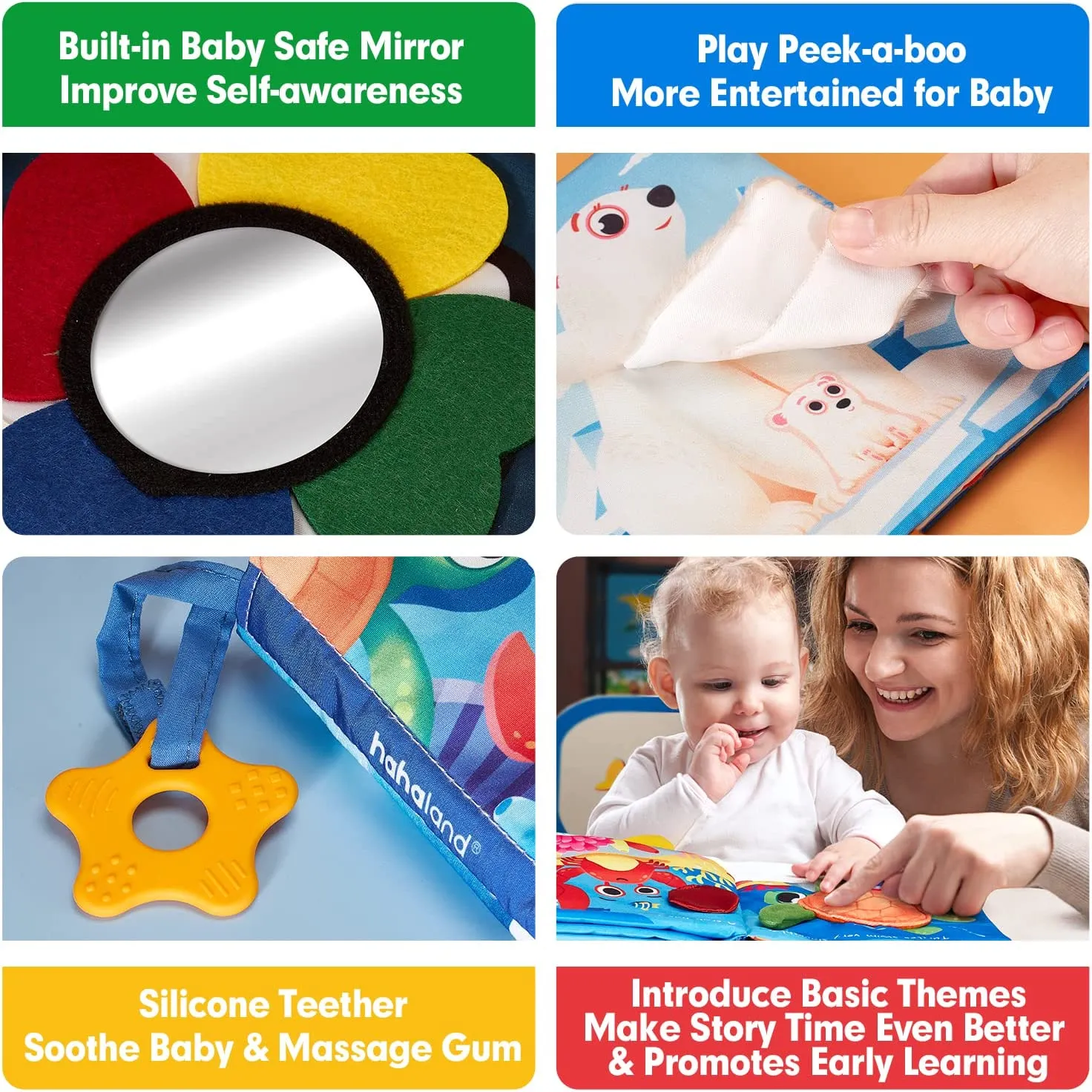 hahaland Knisterbuch Baby 2er-Set Dschungel & Meer mit Beissring