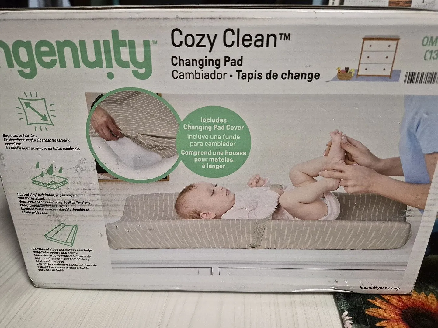 Ingenuity CozyClean Wickelauflage Taupe abwaschbar