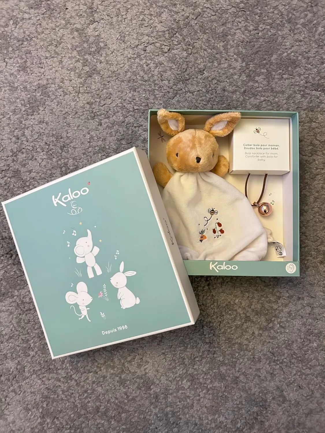 Kaloo Schmusetuch Maus + Bola Set Geschenkbox