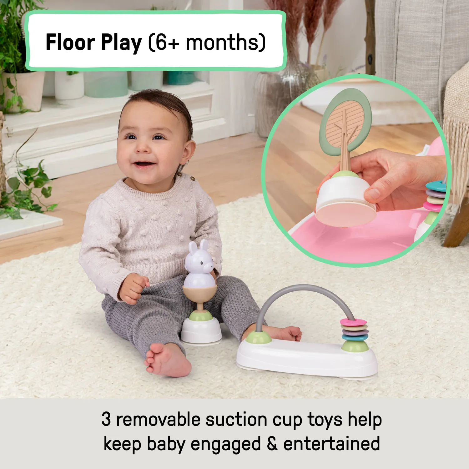 Ingenuity Step & Sprout Lauflerngerät 3-in-1 First Forest Pink