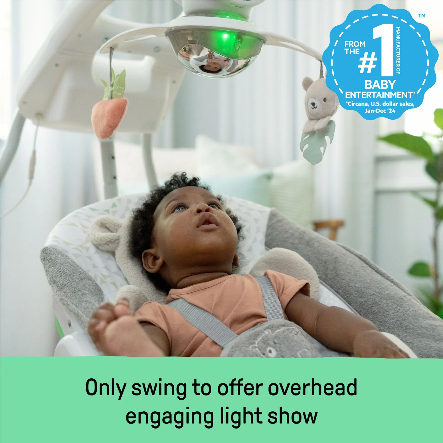Ingenuity InLighten Soothing Swing Babyschaukel Nate 2-in-1