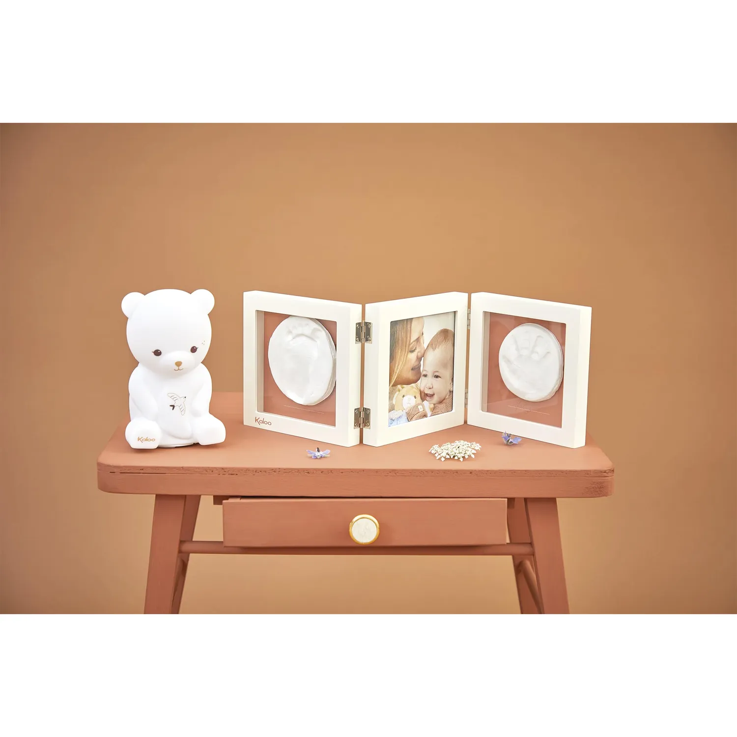 Kaloo Reves Douceur Bilderrahmen Abdruckset Ton beige