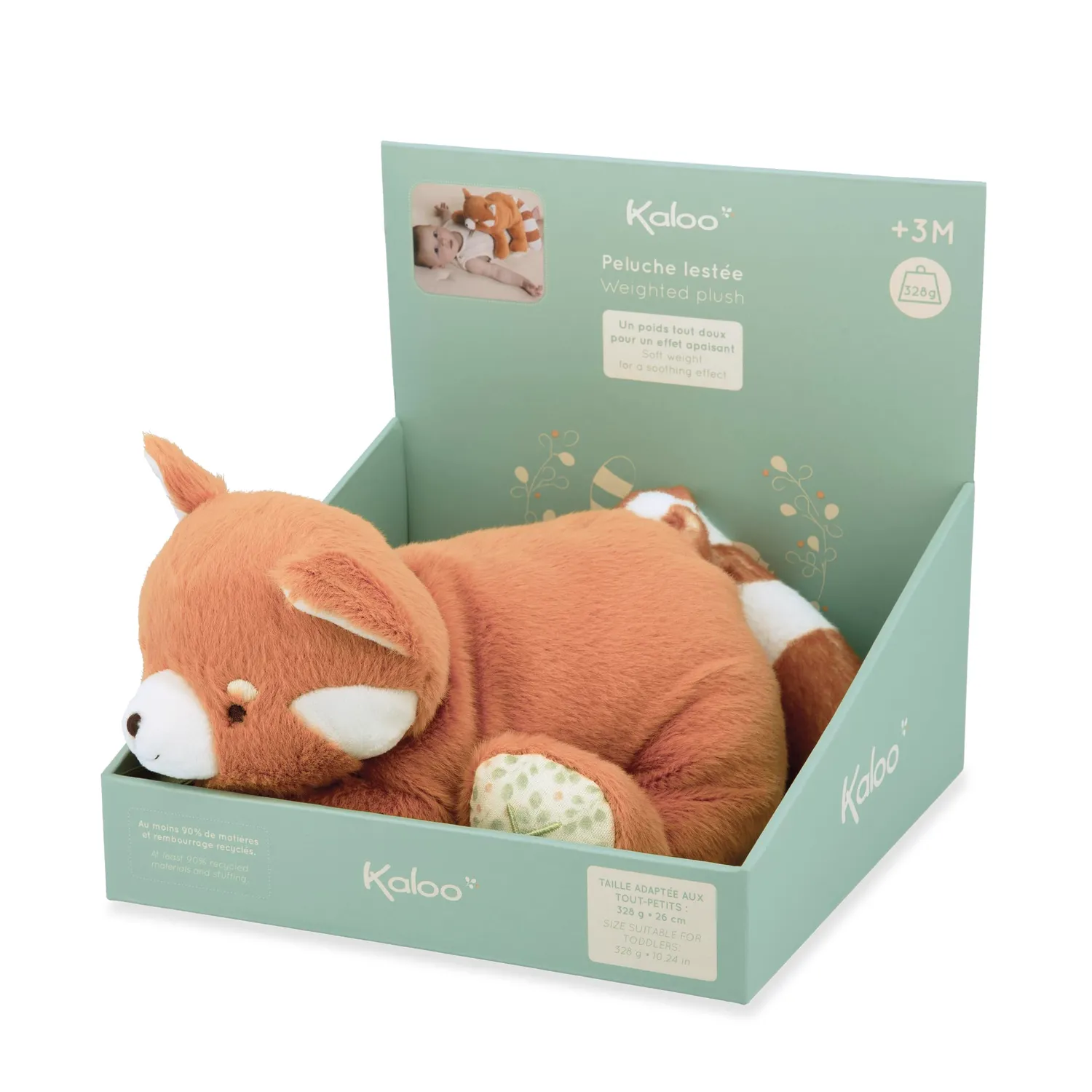 Kaloo Petit Calme Roter Panda Kuscheltier 28 cm gewichtet
