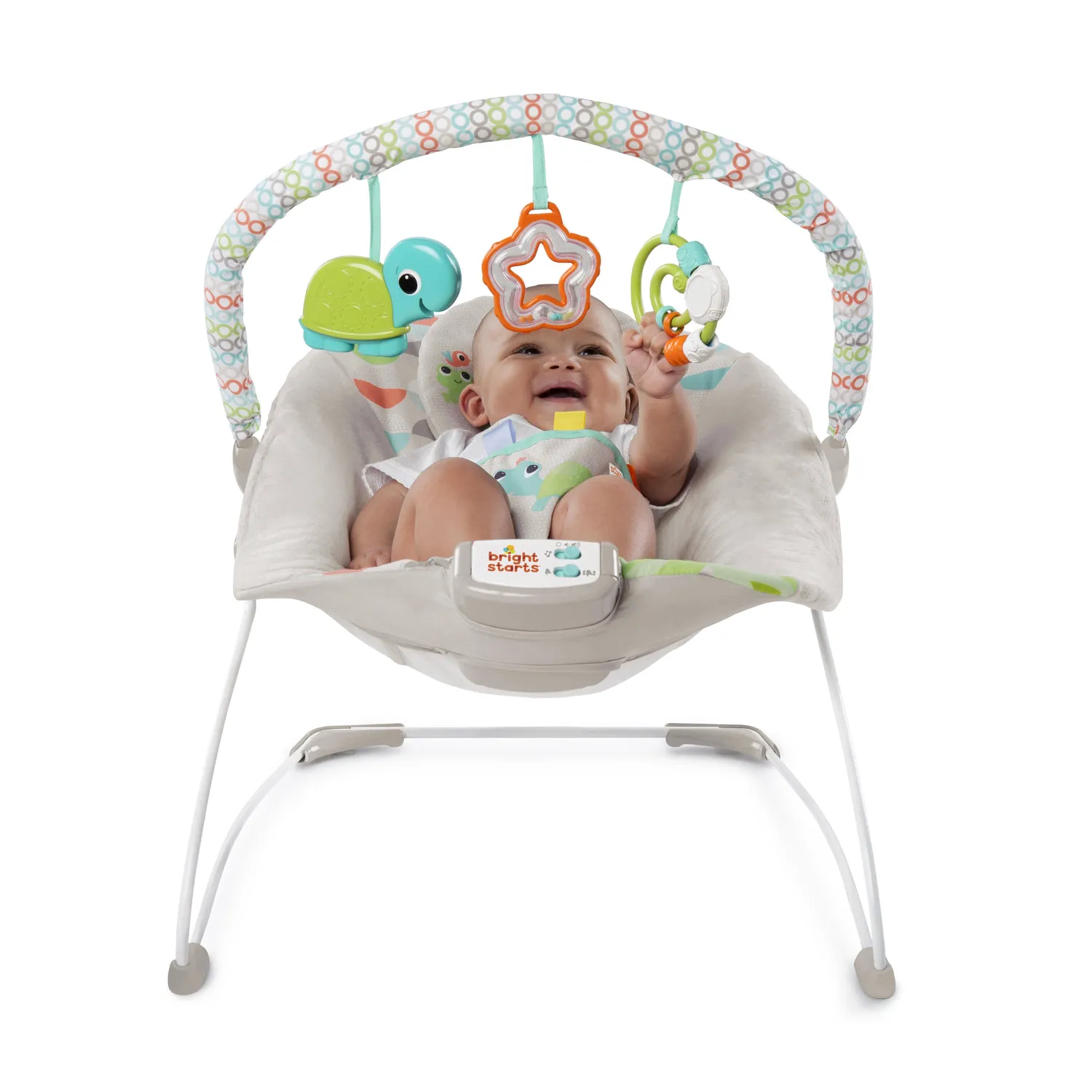 Bright Starts Happy Safari Babywippe mit Vibration 0-6 Monate