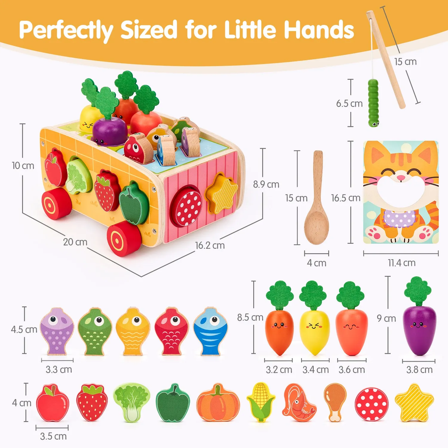hahaland Wooden Farm Steckspiel Holz Sortierspiel