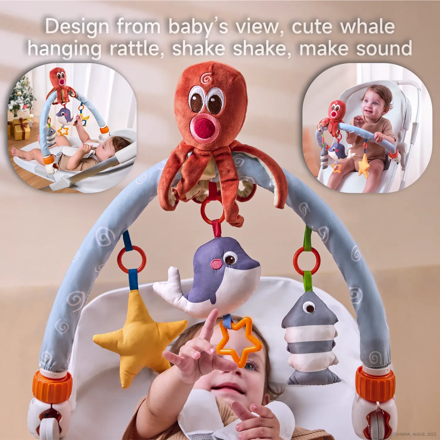 TUMAMA Ocean Spielbogen Kinderwagen Krippe Rasseln