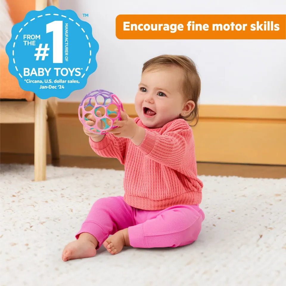 Bright Starts Oball Easy Grasp Classic Babyball Pink 10 cm