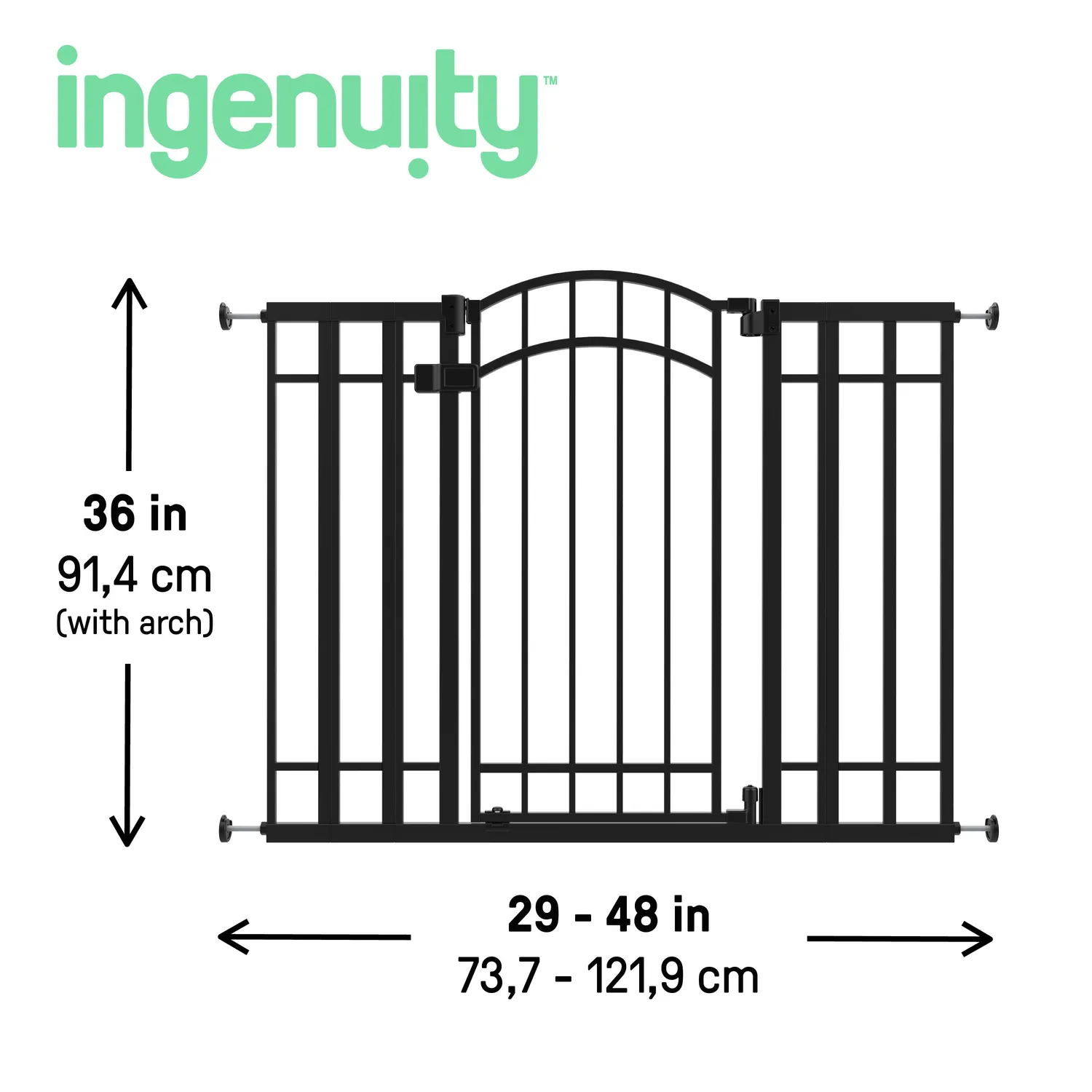 Ingenuity Doorway 48W Absperrgitter Schwarz 28-48 Zoll