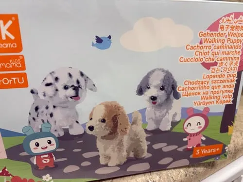 TUMAMA Plüschhund läuft und bellt mit Leine und Zubehör