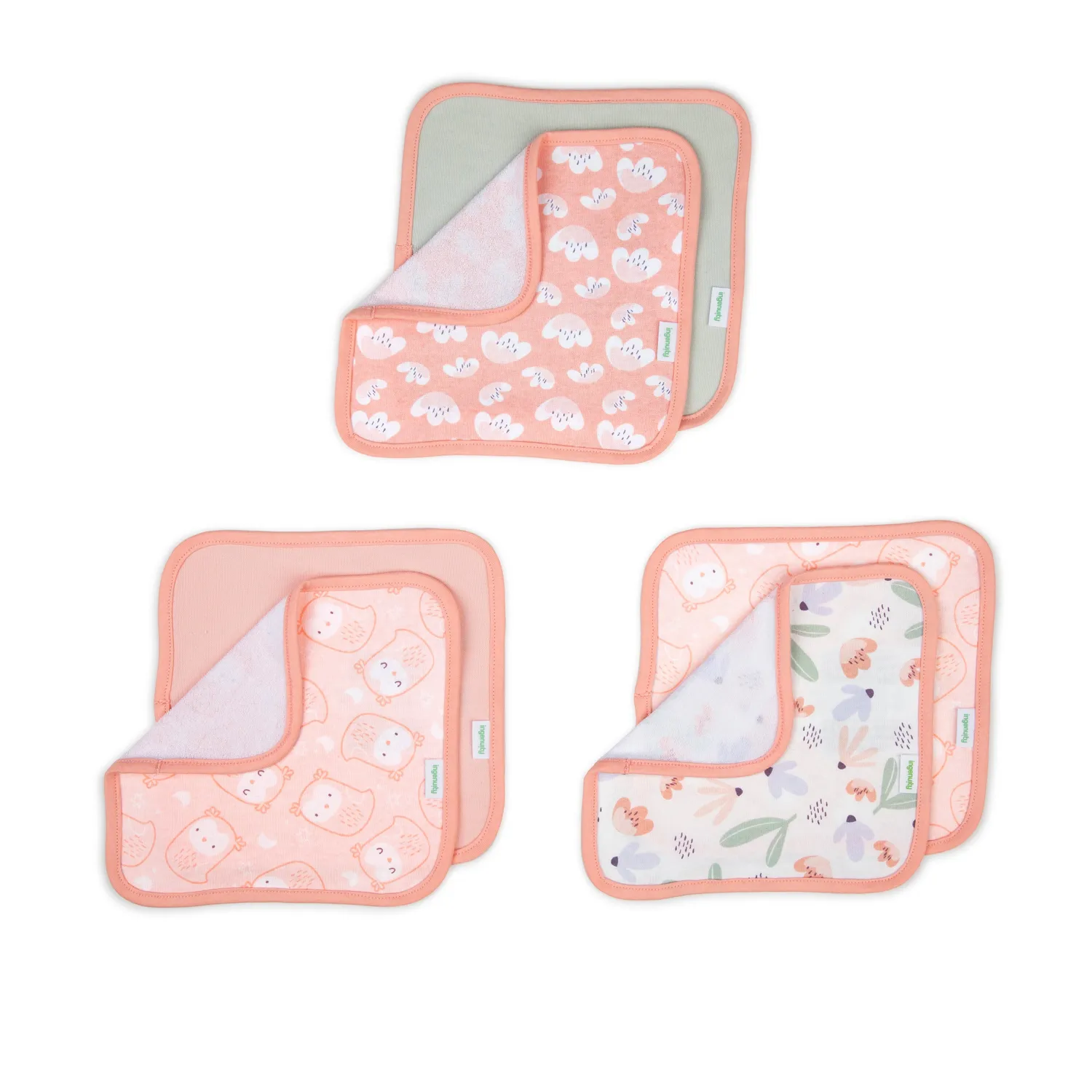 Ingenuity Clean & Cuddly Badetuch-Set 3 Handtücher 6 Waschlappen