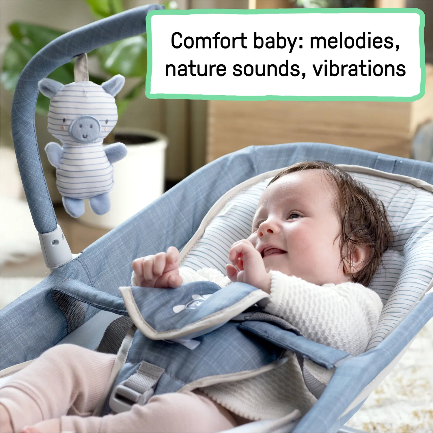 Ingenuity Happy Belly Massage-Babywippe Chambray