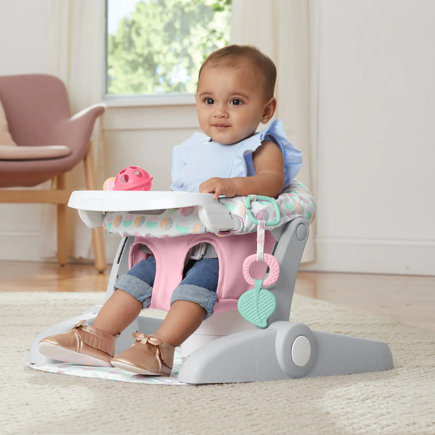 Summer Learn-to-Sit Sweet-and-Sour Babysitz Pink 3-Positionen