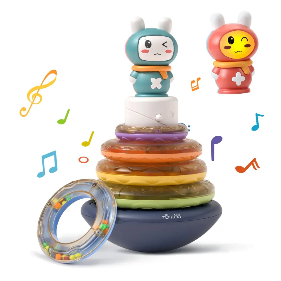 TUMAMA Stapelringe mit Musik und Rassel BPA-frei