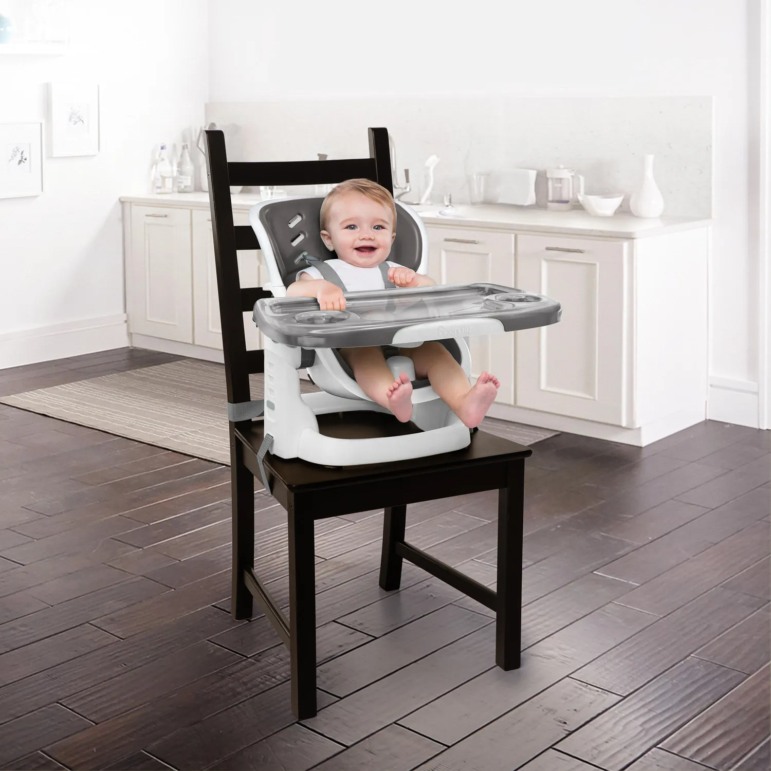 Ingenuity SmartClean ChairMate Hochstuhl Booster Slate 2-in-1