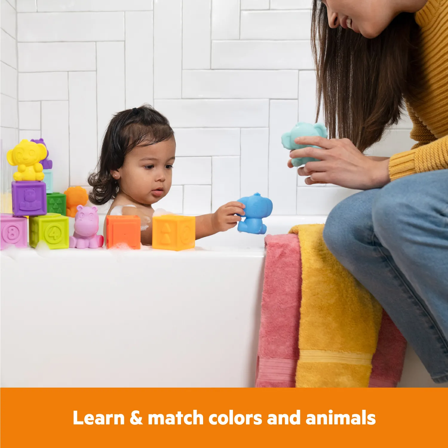 Bright Starts Cubes Cuties Badespielzeug 18-teilig stapelbar