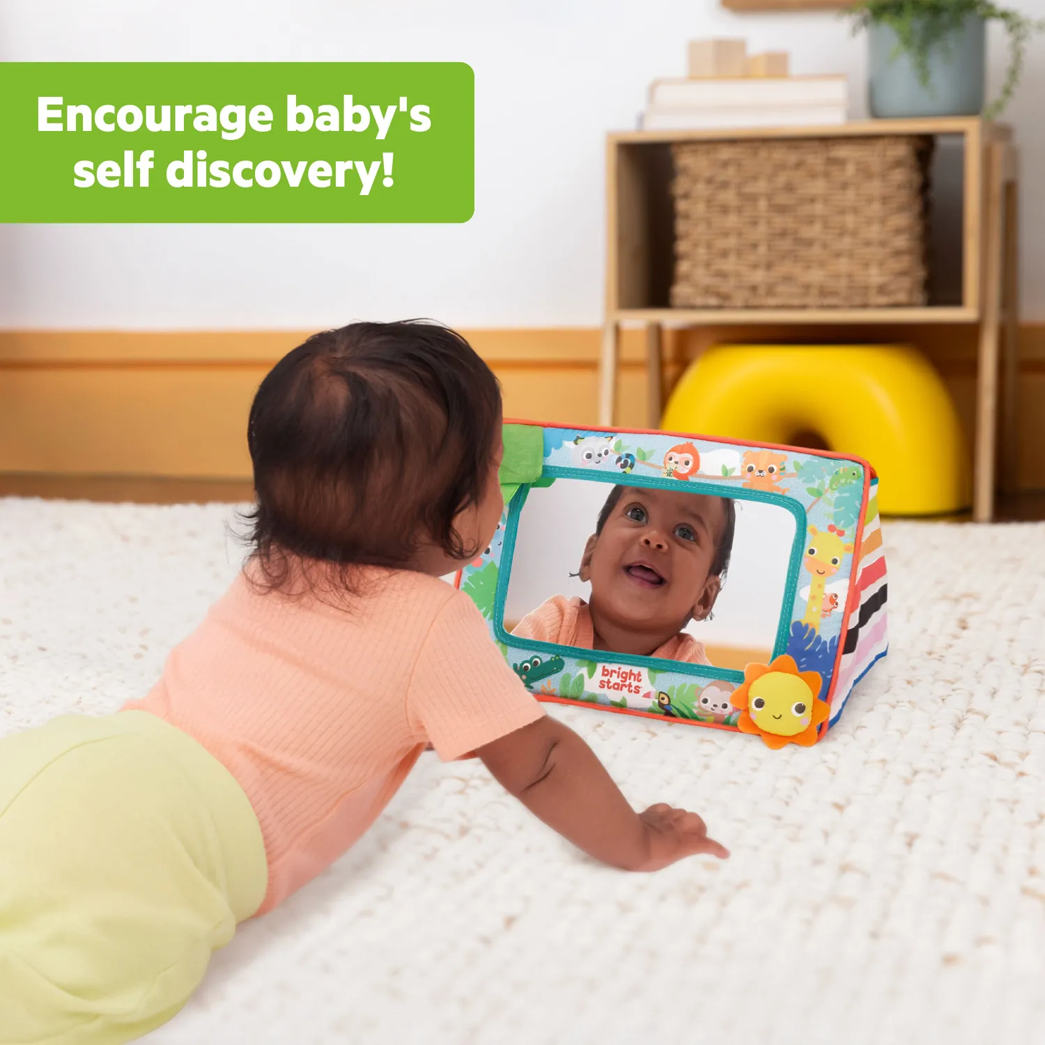 Bright Starts Sit & See Tummy Time Babyspiegel mit Knister faltbar