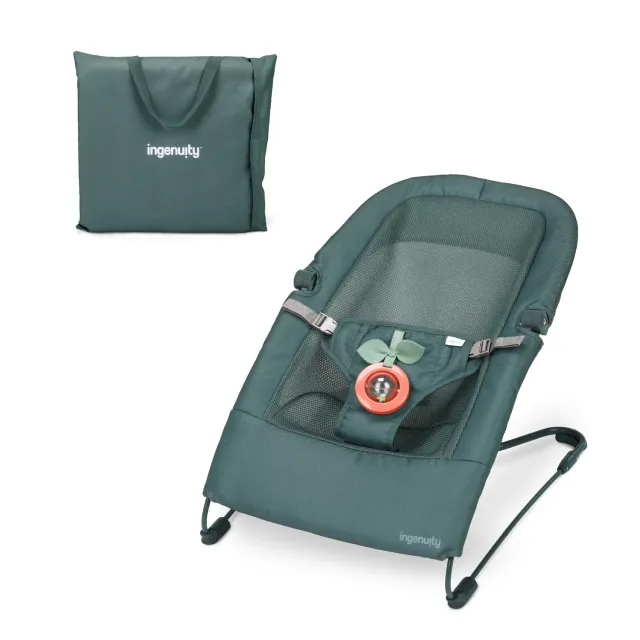 Ingenuity Stow Go Grey Babywippe faltbar Vibration