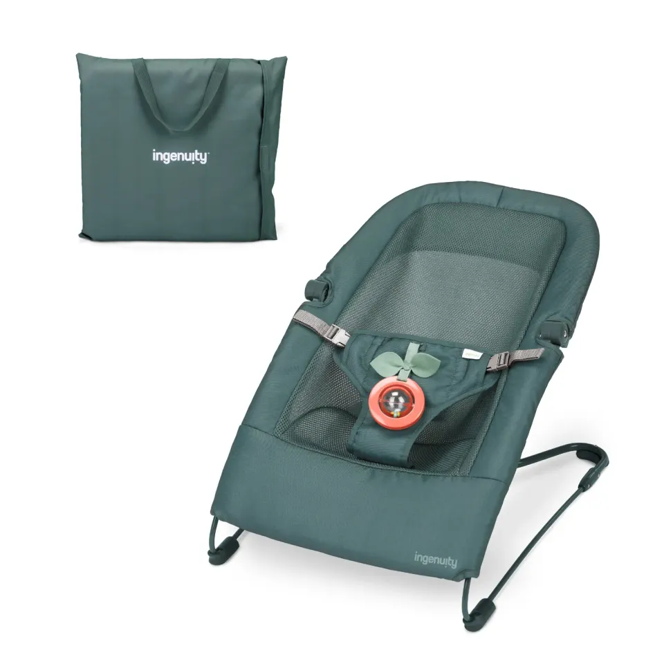 Ingenuity Stow Go Grey Babywippe faltbar Vibration