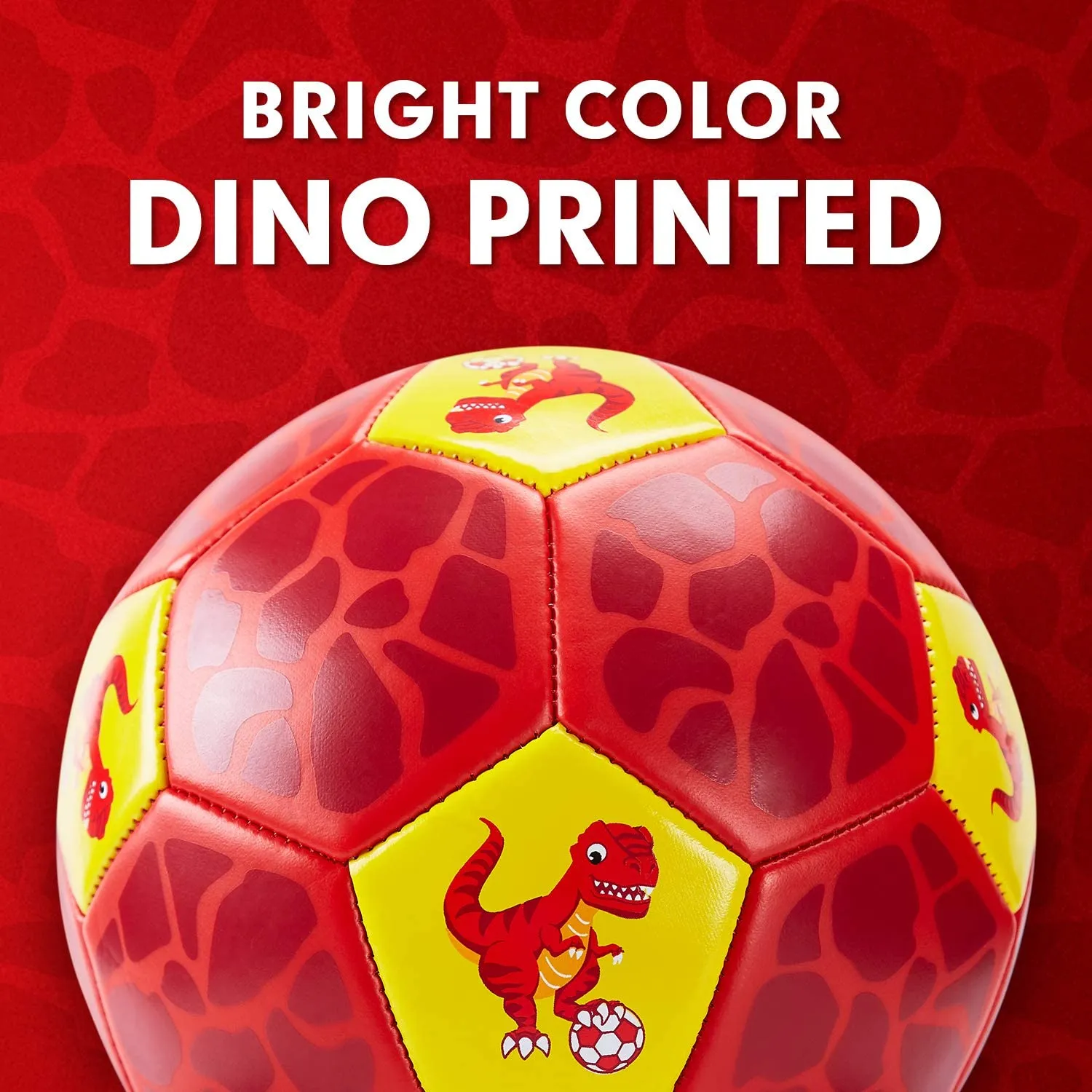 hahaland Dino Fußball Größe 3 mit Pumpe Rot Gelb