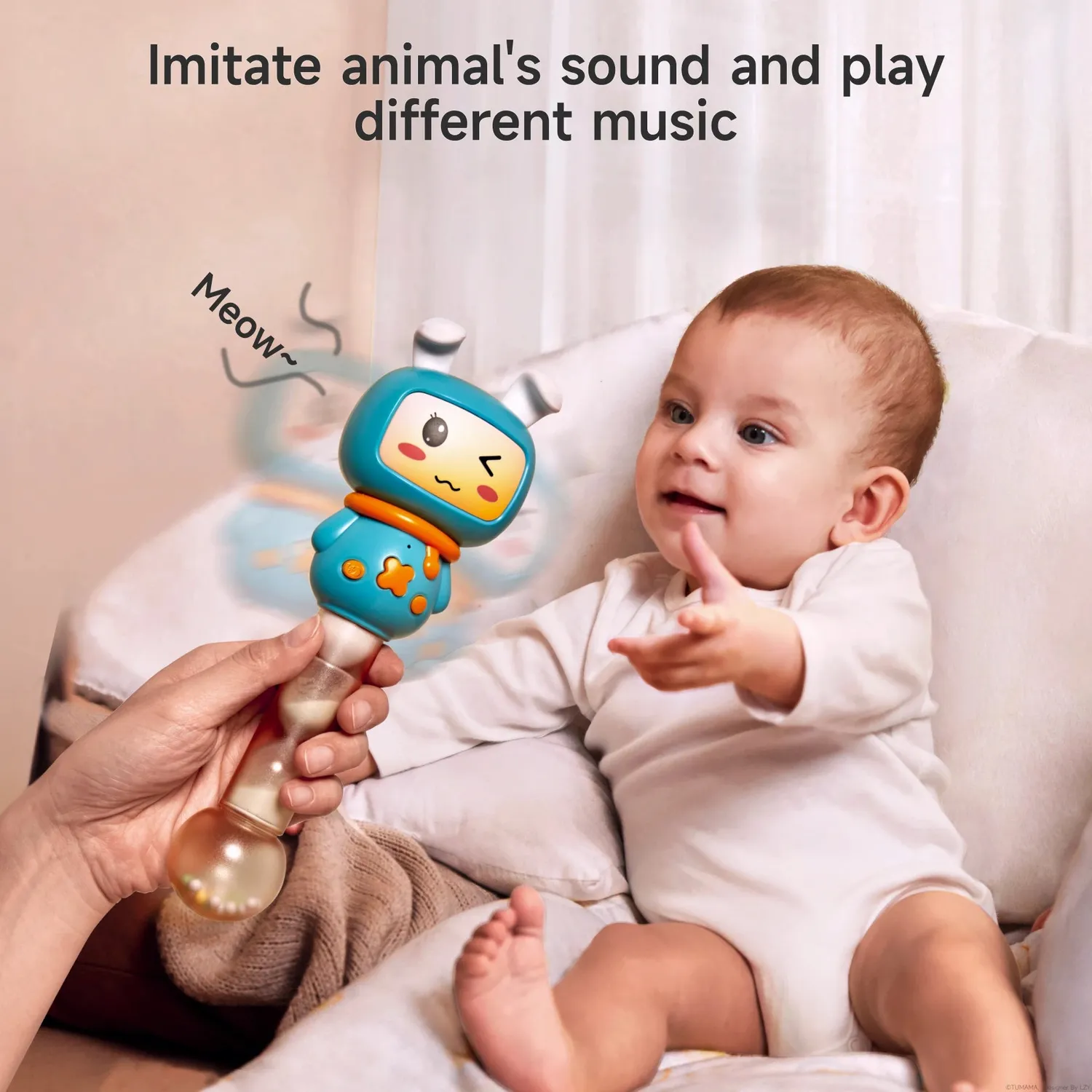 TUMAMA Hase Rassel Baby mit Licht und Musik