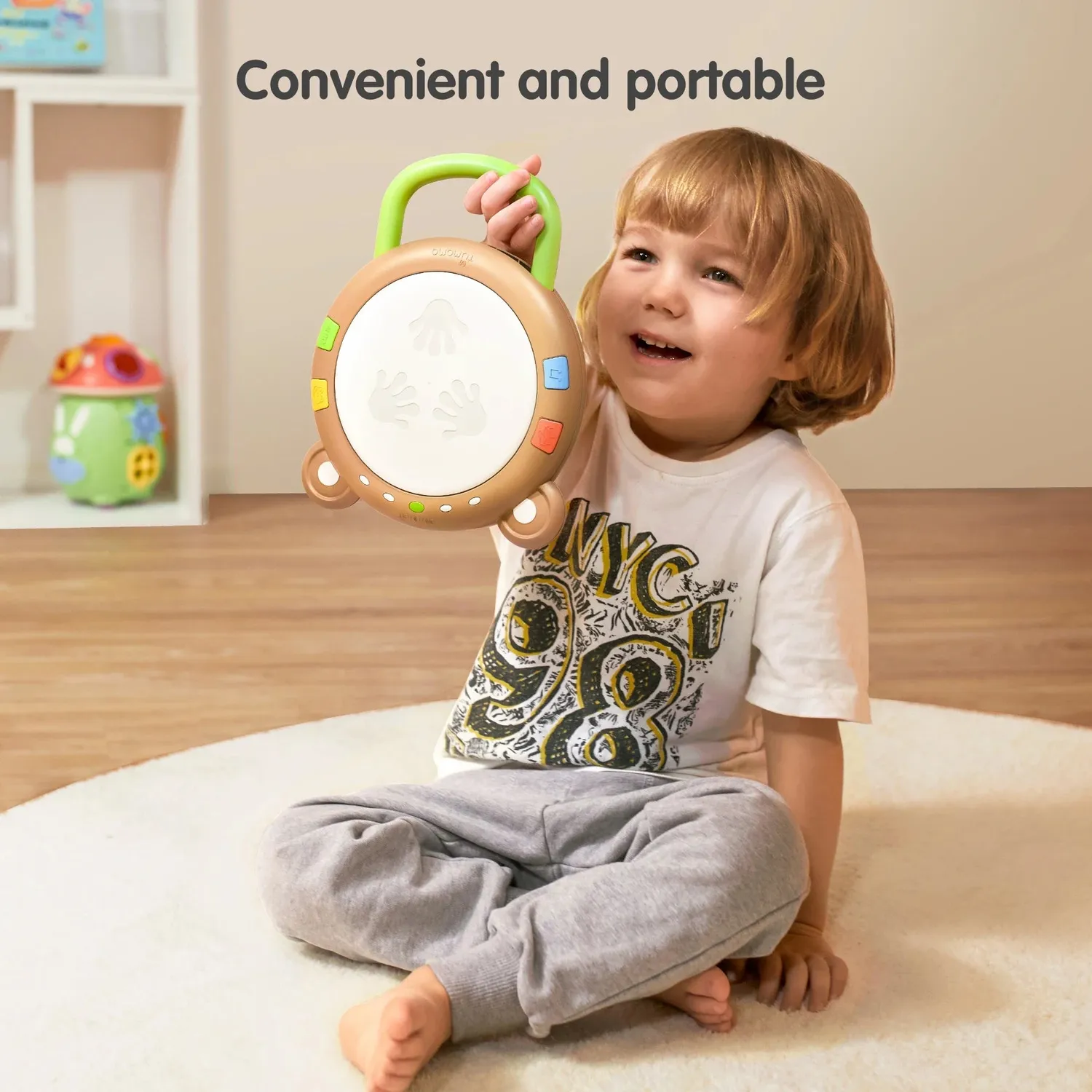 TUMAMA Musiktrommel Baby mit Licht und Tierstimmen