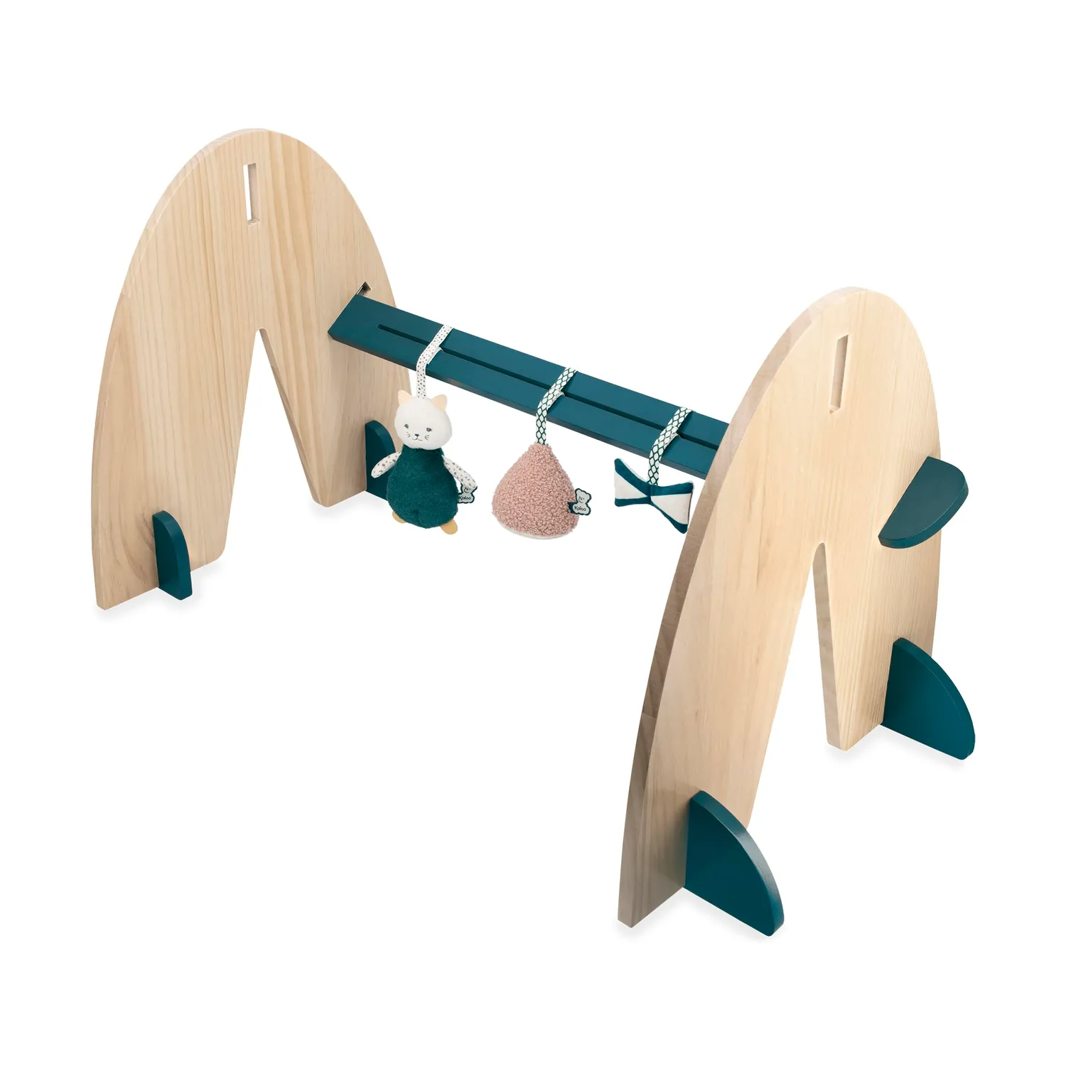 Kaloo Stimuli Spielbogen Holz 45 cm mit 3 Spielzeugen
