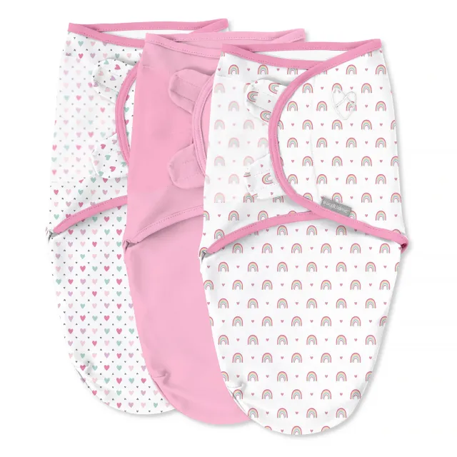 SwaddleMe Original Pucktuch SM 0-3 Monate 3er Rainbow Baumw.